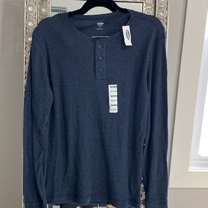Brand new navy blue mens button shirt